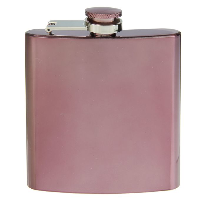 Фляжка 180 мл, серия Цветные, под нанесение, металл, цвет розовое золото, 9х11 см