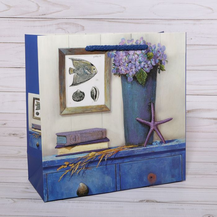 Пакет подарочный "Сирень", 30 х 30 х 12 см