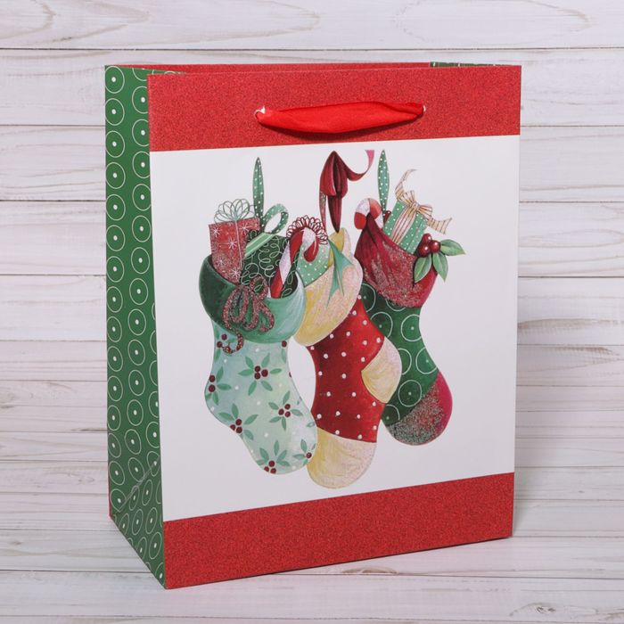 Пакет подарочный "Подарки", 23 х 10 х 18 см