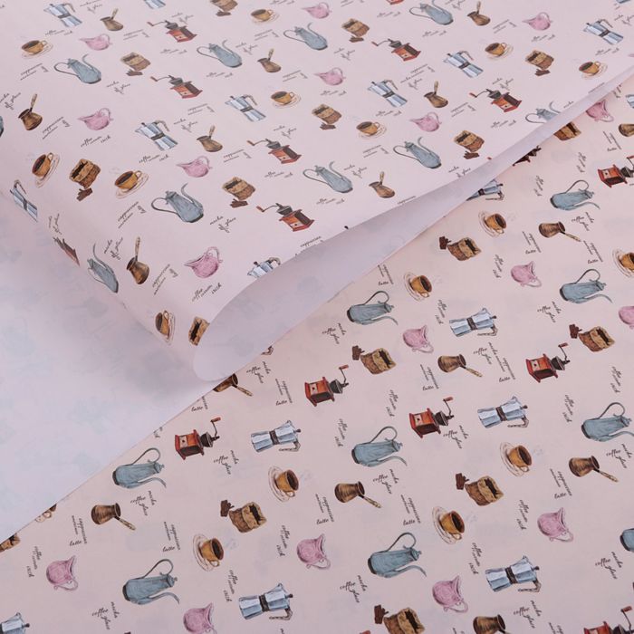 Бумага упаковочная глянцевая "Кофейная", 50 х 70 см