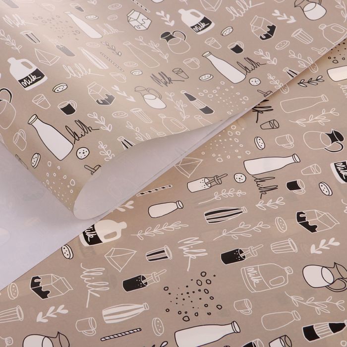 Бумага упаковочная глянцевая "Молоко", 50 х 70 см