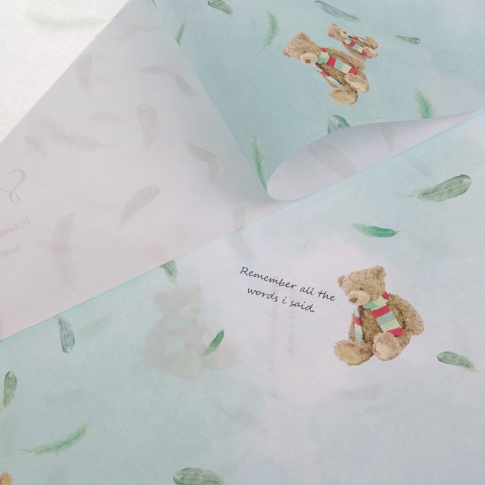 Бумага упаковочная глянцевая "Медвежата", 50 х 70 см