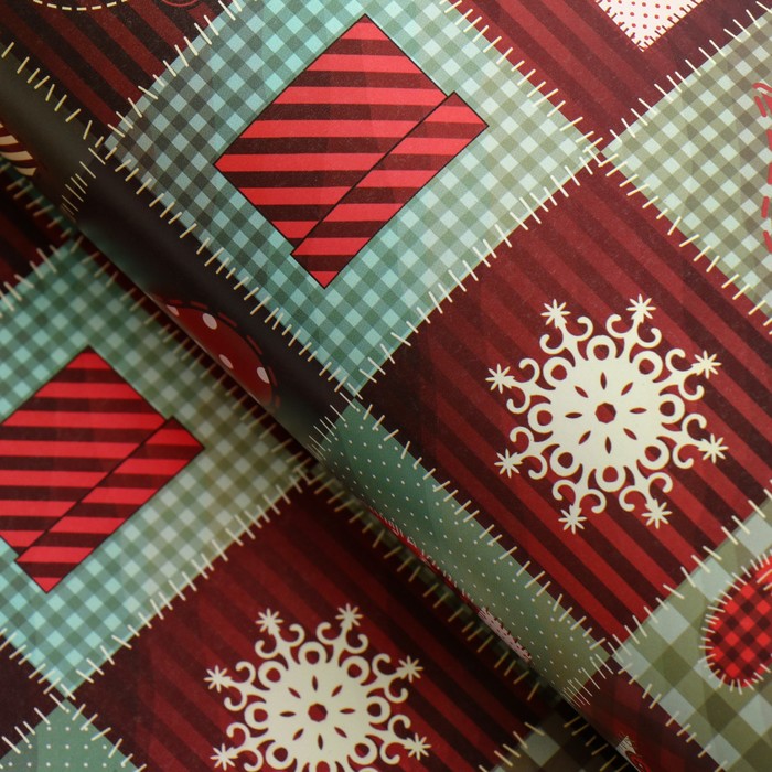 Бумага упаковочная глянцевая "Новый год", 50 х 70 см