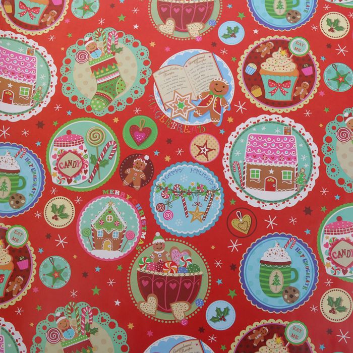 Бумага упаковочная глянцевая "Новогодняя", 50 х 70 см