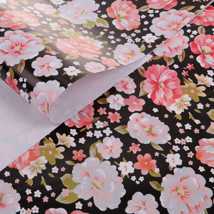 Бумага упаковочная глянцевая "Цветы", 50 х 70 см