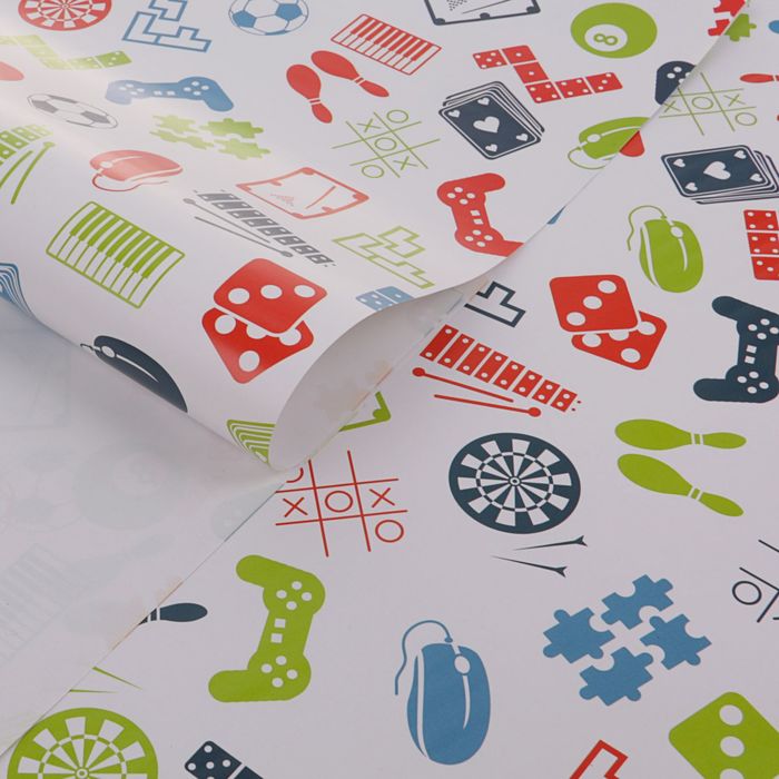 Бумага упаковочная глянцевая "Игры", 50 х 70 см