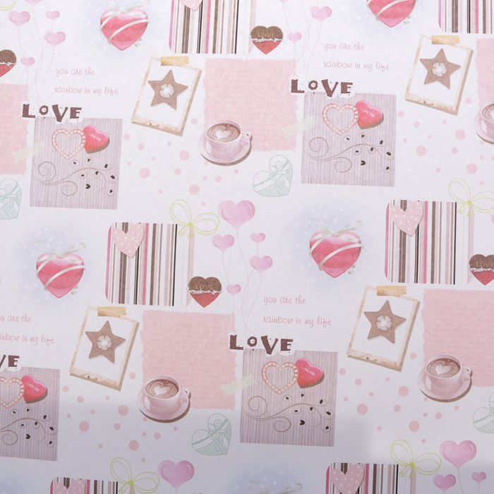 Бумага упаковочная глянцевая "Я тебя люблю", 50 х 70 см