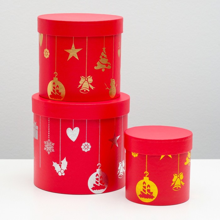 Набор коробок 3в1, 18,5 х 18,5 х 17 - 12 х 12 х 12 см