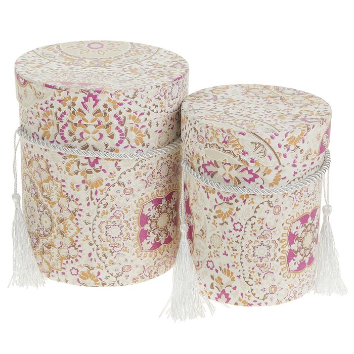 Набор коробок 2в1 "Узоры", 14,5 х 14,5 х 17 - 12 х 12 х 15,5 см