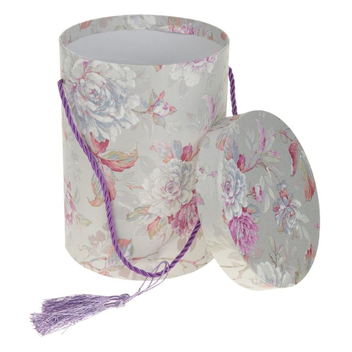 Набор коробок 3в1 "Цветочные узоры", сиреневый, 23 х 23 х 27 - 15 х 15 х 11 см