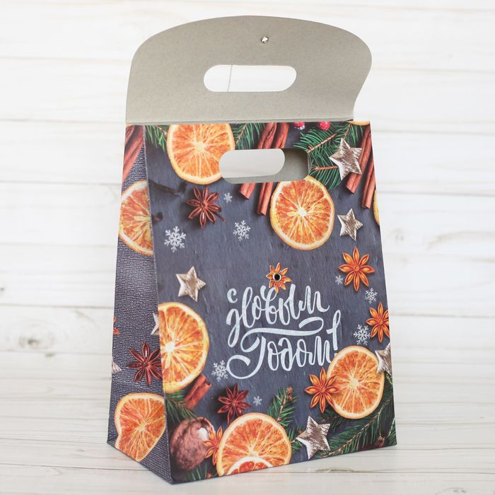 Пакет подарочный «Теплого счастья в Новом году!», 18 × 23 × 10 см