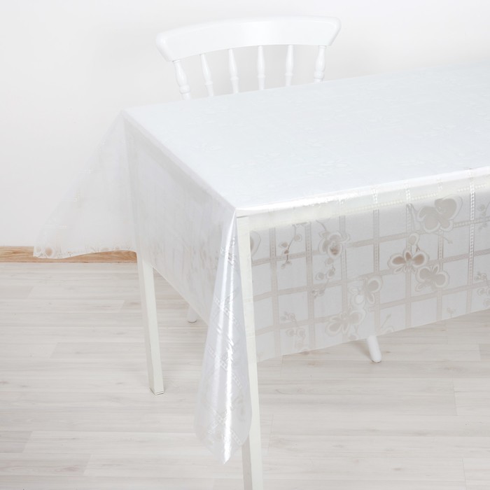 Клеенка ПВХ, ширина 137 см, толщина 0,16 мм "Хризантема", рулон 20 м