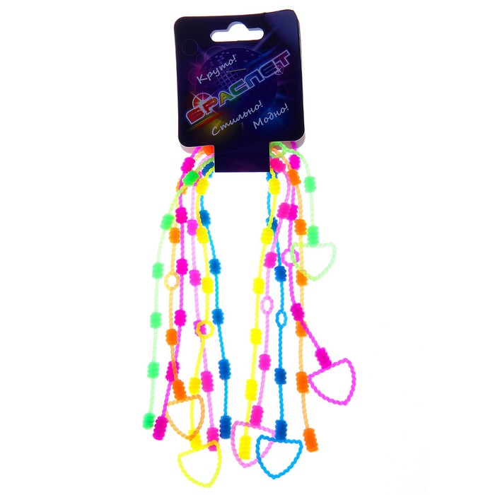 Карнавальный браслет, набор 6 шт, цвета МИКС