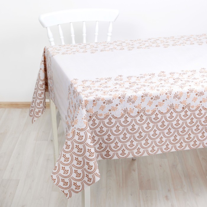 Клеенка столовая на тканевой основе, ширина 137 см, толщина 0,25 мм, рулон 20 м