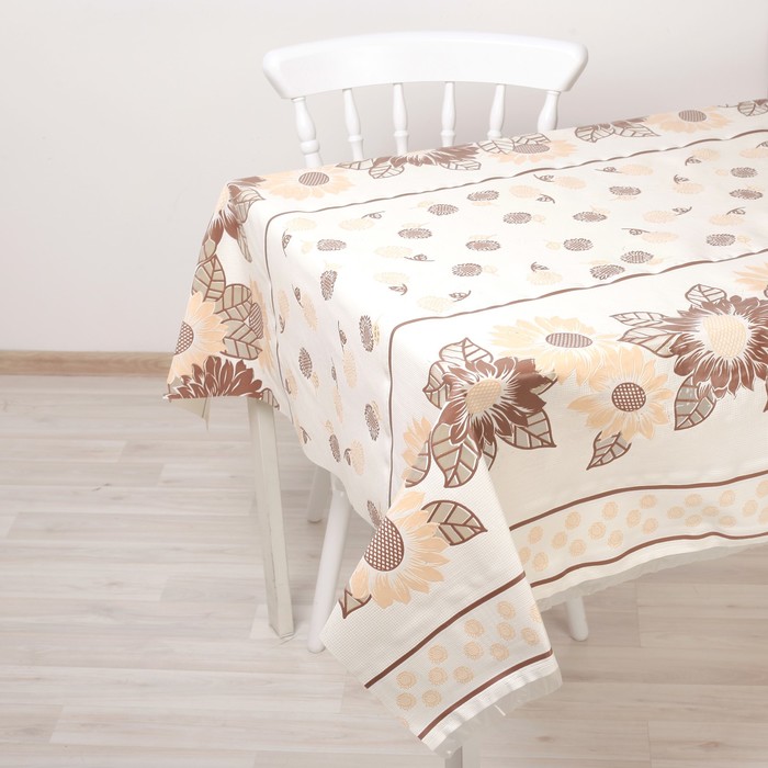 Клеенка ажурная Lace, ширина 137 см "Подсолнух", рулон 20 м