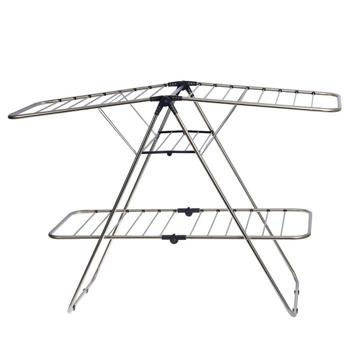 Сушилка для белья напольная 163,5х57,5х113,5 см, рабочая длина18 м, нержавеющая сталь