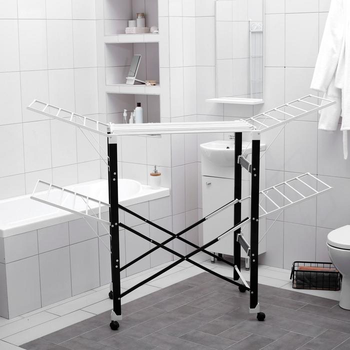 Сушилка для белья напольная 175х82х111 см, 18 м усиленная 25 кг, нержавеющая сталь