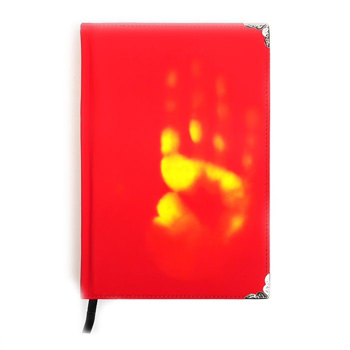 Ежедневник недатированный А5, 140 листов в клетку, карта на форзаце, ляссе, термообложка меняет цвет от температуры