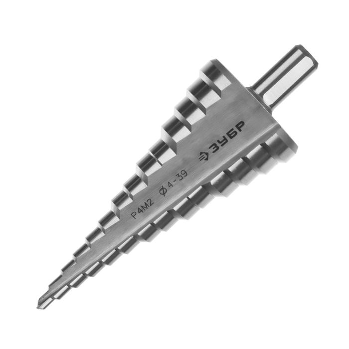 Сверло "ЗУБР" МАСТЕР, ступенчатое по мет., d=4-39мм, 113 мм, трехгран.хвостовик 10 мм