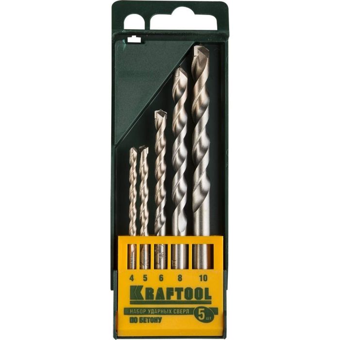Набор сверл "KRAFTOOL" INDUSTRIE QUALITAT, по бетону, цилиндр. хвостовик