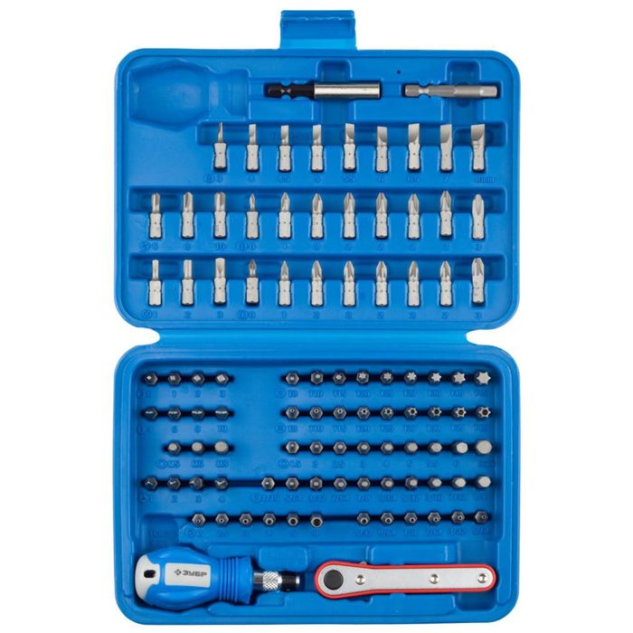 Набор бит "ЗУБР" ЭКСПЕРТ УНИВЕРСАЛ, Cr-Mo, 99 предметов, в боксе.