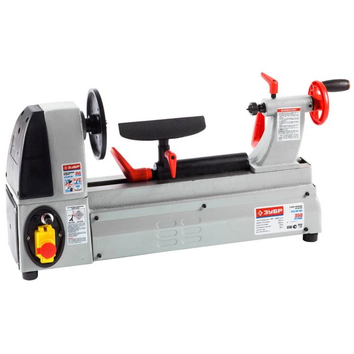 Станок токарный "ЗУБР" ЗСТД-350-330, по дереву, длина 330 мм, d=250 мм, 3500 об/мин, 350Вт