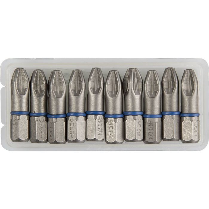 Набор бит "ЗУБР" ЭКСПЕРТ, кованые, Cr-Mo сталь, тип хвостовика C1/4, PZ3, 25мм, 10шт