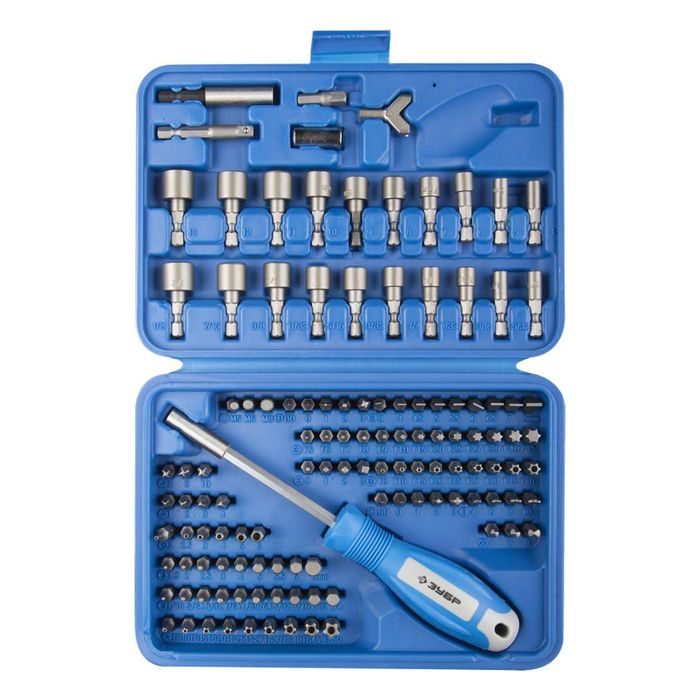 Набор бит "ЗУБР" ЭКСПЕРТ УНИВЕРСАЛ, Cr-Mo, 122 предметов, в боксе