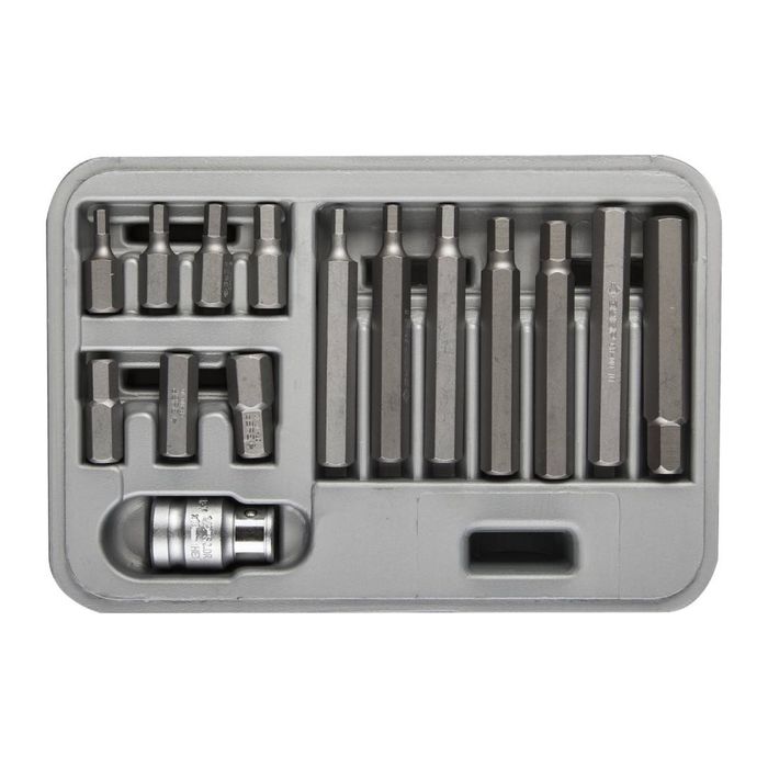 Набор бит "ЗУБР", специальные, в пластиковом боксе, HEX, 15 предметов