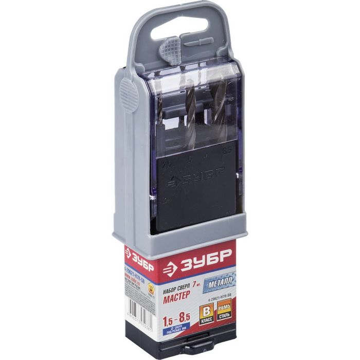 Набор сверл "ЗУБР" МАСТЕР 4-29621-H7R-SB, по металлу, 7 шт, d=2,5-10,2 мм, сталь Р6М5