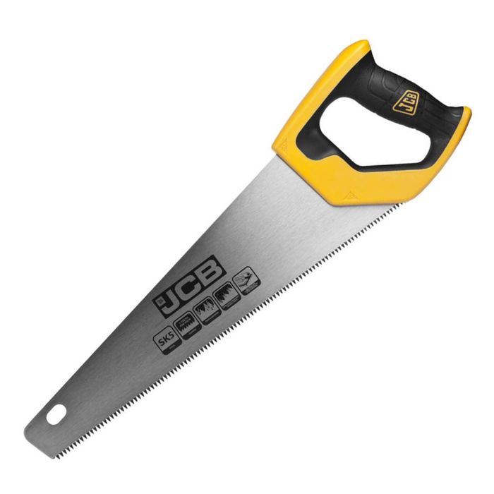 Ножовка "JCB" по дереву, сталь SK5, 3-х гранные зубья, двухкомпонентная рукоятка, 375мм
