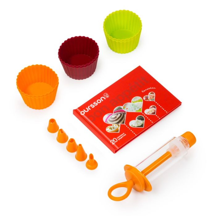 Набор форм для выпечки Oursson, BW2556SS/MC, 5 насадок, шприц, рецепты, 6 шт.