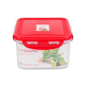 

Пластиковый контейнер Oursson, красная крышка, 1,25 л, квадратный