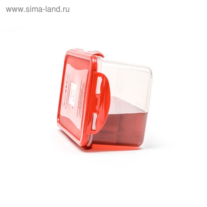 фото Пластиковый контейнер oursson, cp1503s/rd, красная крышка, 1,5 л, прямоугольный