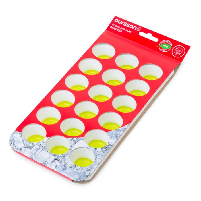 Форма для льда Oursson, IM1800SP/GA, 18 ячеек, салатовая