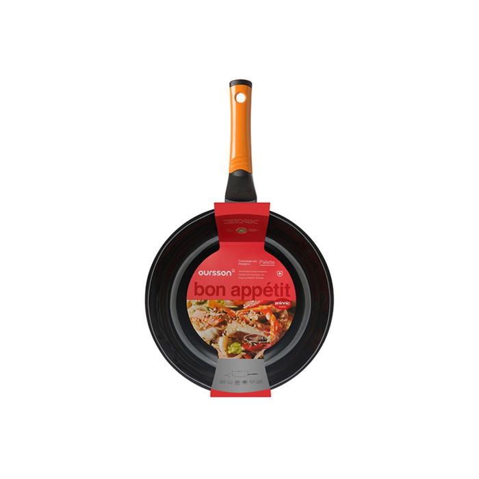 Вок Oursson, PW2802C/OR, 28 см, оранжевый