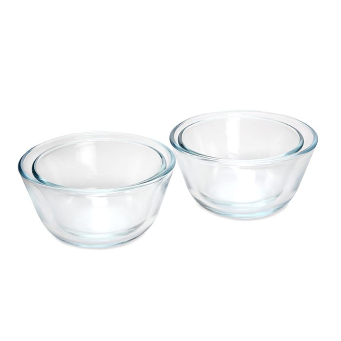 Набор мисок стеклянных термостойких Oursson, BS2183RG/TR, 4 предмета, 0,4 л, 0,65 л