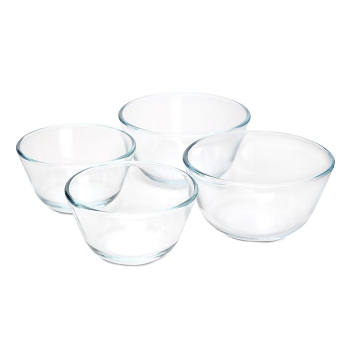 Набор мисок стеклянных термостойких Oursson, BS2183RG/TR, 4 предмета, 0,4 л, 0,65 л