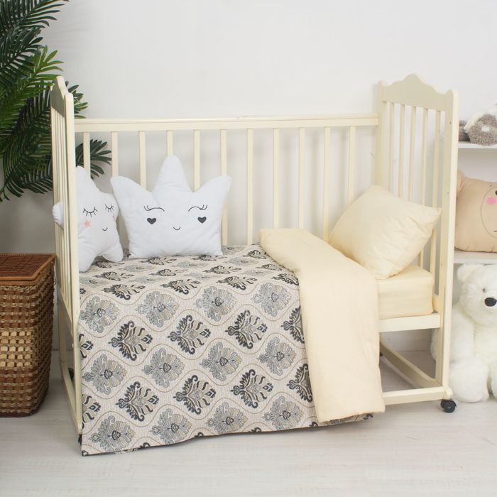 Покрывало гобеленовое "Этель" Барокко серебряный 110х140 см