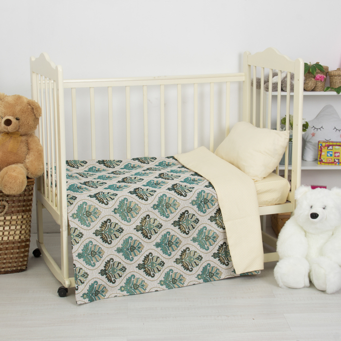 Покрывало гобеленовое "Этель" Барокко бирюзовый 110х140 ± 2 см