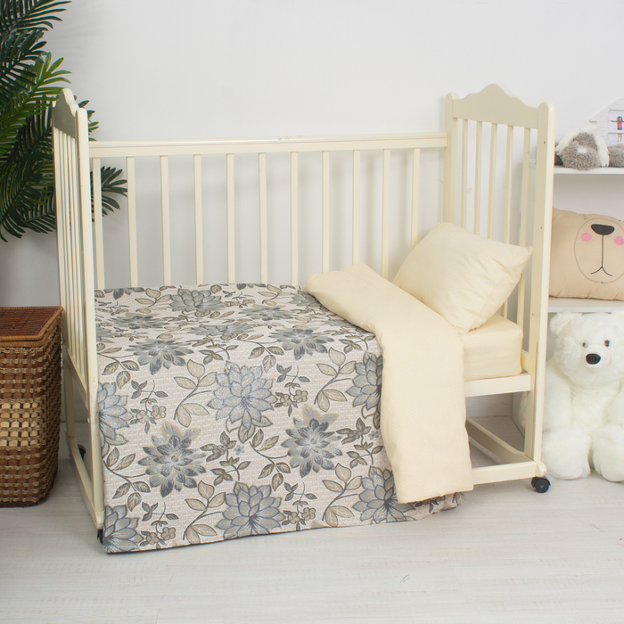 Покрывало гобеленовое "Этель" Роскошь серебрянный110х140 см