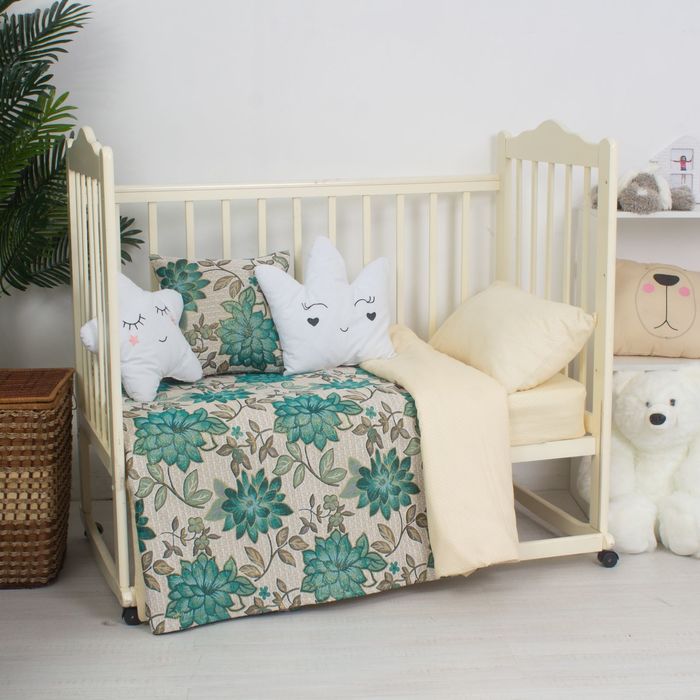 Покрывало гобеленовое "Этель" Роскошь бирюзовый 110х140 см