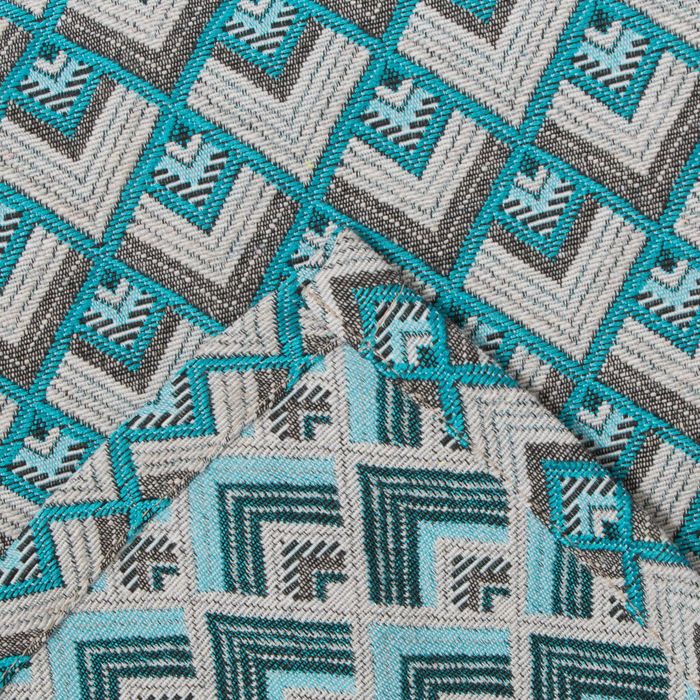 Накидка на кресло "Этель" Голубые ромбы 70х160 ± 2 см