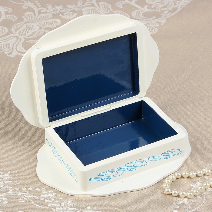 Шкатулка «Павлины», белая, 20×15 см, лаковая миниатюра