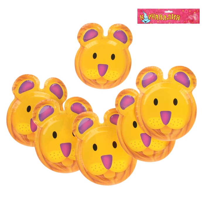 Набор бумажных тарелок "Львенок" (6 шт)