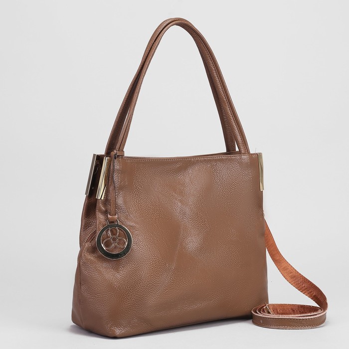 Сумка женская на молнии, 1 отдел, 3 наружных кармана, длинный ремень, цвет хаки