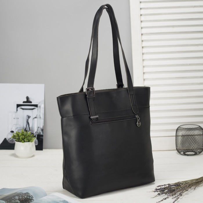 Сумка женская, 1 отдел с перегородкой, наружный карман, цвет чёрный