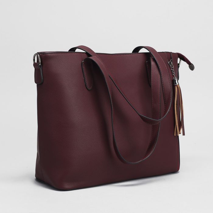 Сумка женская, 1 отдел с перегородкой, наружный карман, цвет бордовый