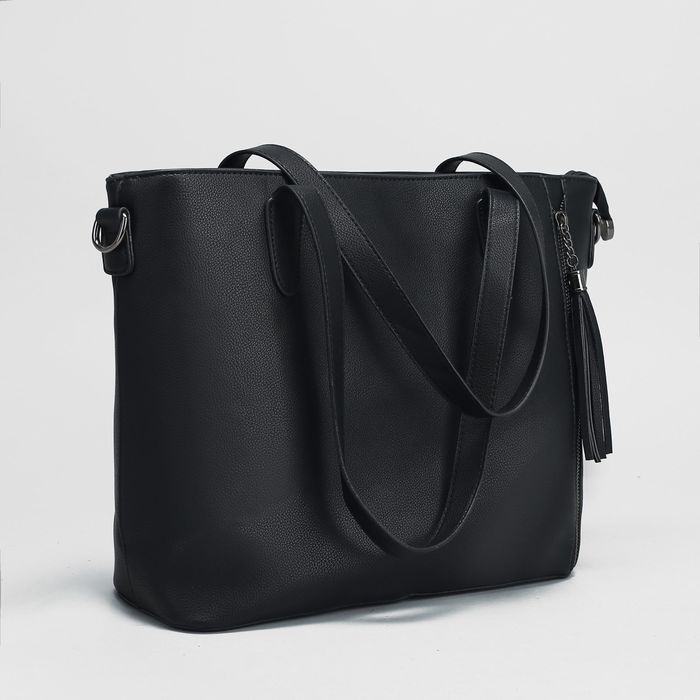 Сумка женская, 1 отдел с перегородкой, наружный карман, цвет чёрный