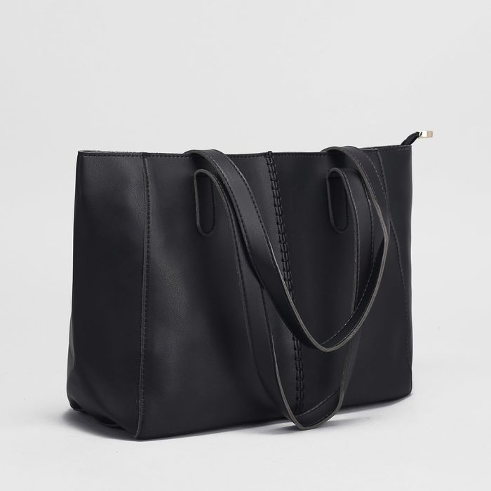 Сумка женская на молнии, 1 отдел с перегородкой, наружный карман, цвет чёрный